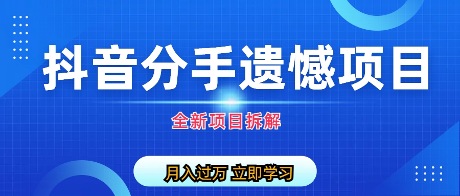 自媒体抖音分手遗憾项目私域项目拆解 - 严选资源大全 - 严选资源大全