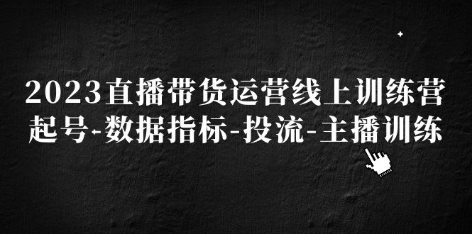 2023直播带货运营线上训练营，起号-数据指标-投流-主播训练 - 严选资源大全 - 严选资源大全