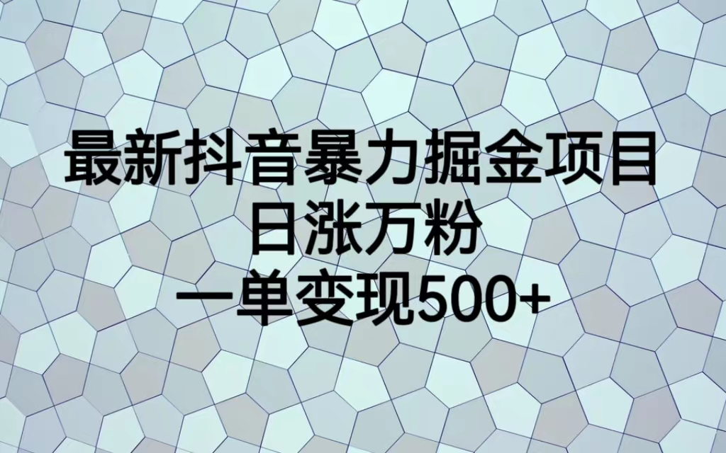 最火热的抖音暴力掘金项目，日涨万粉，多种变现方式，一单变现可达500+ - 严选资源大全 - 严选资源大全