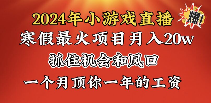 2024年寒假爆火项目，小游戏直播月入20w+，学会了之后你将翻身 - 严选资源大全 - 严选资源大全