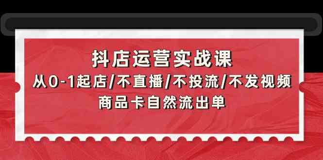 抖店运营实战课：从0-1起店/不直播/不投流/不发视频/商品卡自然流出单 - 严选资源大全 - 严选资源大全