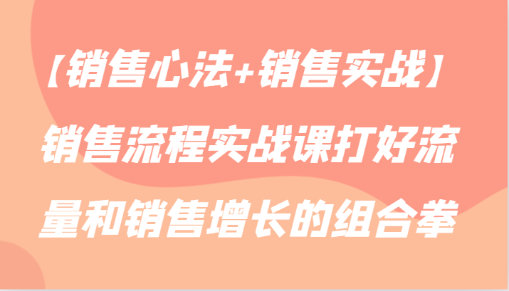 【销售心法+销售实战】销售流程实战课打好流量和销售增长的组合拳 - 严选资源大全 - 严选资源大全