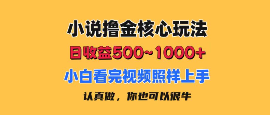 小说撸金核心玩法，日收益500-1000+，小白看完照样上手，0成本有手就行 - 严选资源大全 - 严选资源大全