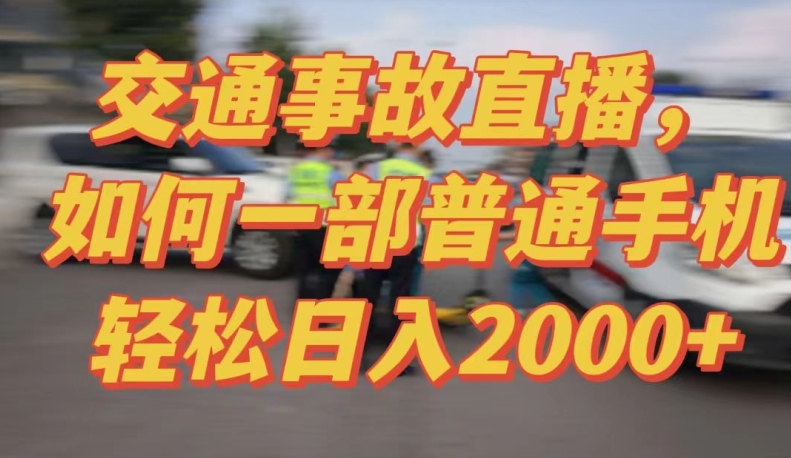 2024最新玩法半无人交通事故直播，实战式教学，轻松日入2000＋，人人都可做 - 严选资源大全 - 严选资源大全