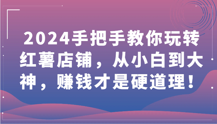 2024手把手教你玩转红薯店铺，从小白到大神，赚钱才是硬道理！ - 严选资源大全 - 严选资源大全