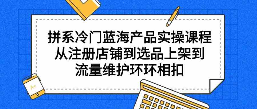 （9527期）拼系冷门蓝海产品实操课程，从注册店铺到选品上架到流量维护环环相扣 - 严选资源大全 - 严选资源大全