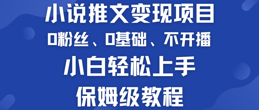 小说推文变现项目 0基础 不开播 小白轻松上手 保姆级教程 - 严选资源大全 - 严选资源大全