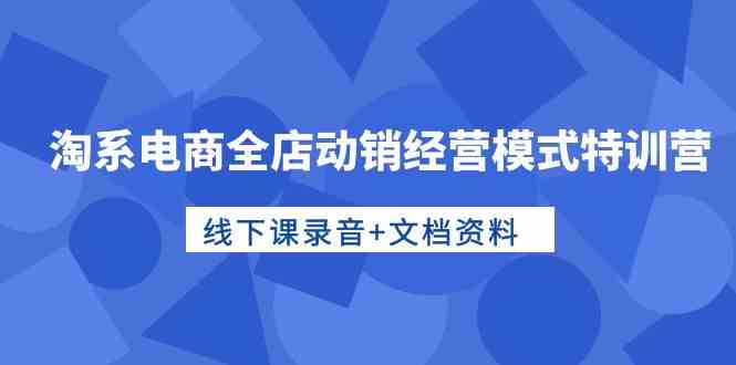 （10192期）淘系电商全店动销经营模式特训营，线下课录音+文档资料 - 严选资源大全 - 严选资源大全