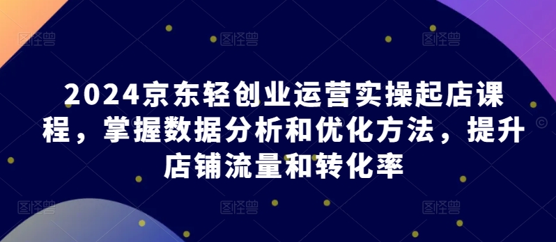 2024京东轻创业运营实操起店课程，掌握数据分析和优化方法，提升店铺流量和转化率 - 严选资源大全 - 严选资源大全