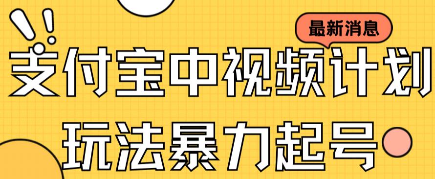 支付宝中视频玩法暴力起号影视起号有播放即可获得收益（带素材） - 严选资源大全 - 严选资源大全