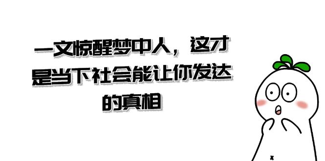 某公众号付费文章《一文 惊醒梦中人，这才是当下社会能让你发达的真相》 - 严选资源大全 - 严选资源大全