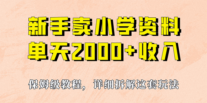 我如何通过卖小学资料，实现单天2000+，实操项目，保姆级教程+资料+工具 - 严选资源大全 - 严选资源大全