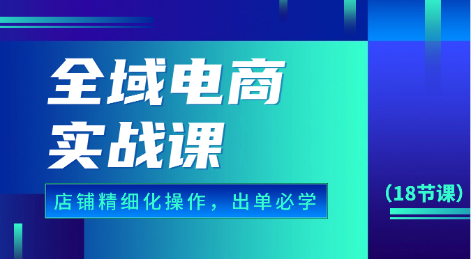 全域电商实战课，个人店铺精细化操作流程，出单必学内容（18节课） - 严选资源大全 - 严选资源大全