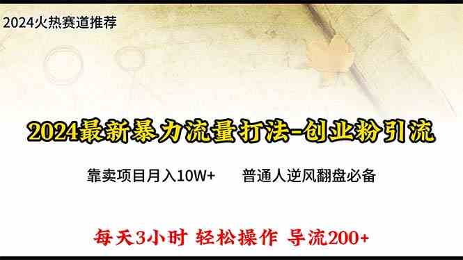 （10151期）2024年最新暴力流量打法，每日导入300+，靠卖项目月入10W+ - 严选资源大全 - 严选资源大全