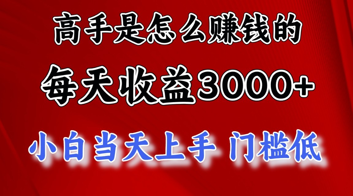 高手是怎么赚钱的，一天收益3000+，闷声发财项目，不是一般人能看懂的 - 严选资源大全 - 严选资源大全