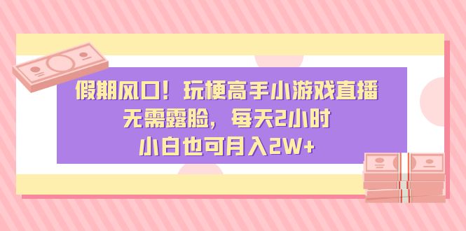 假期风口！玩梗高手小游戏直播，无需露脸，每天2小时，小白也可月入2W+ - 严选资源大全 - 严选资源大全