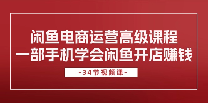 闲鱼电商运营高级课程，一部手机学会闲鱼开店赚钱（34节课） - 严选资源大全 - 严选资源大全