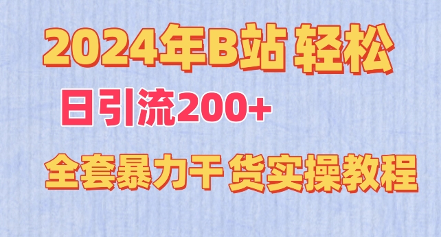 2024年B站轻松日引流200+的全套暴力干货实操教程 - 严选资源大全 - 严选资源大全