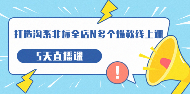 打造-淘系-非标全店N多个爆款线上课，5天直播课（19期） - 严选资源大全 - 严选资源大全