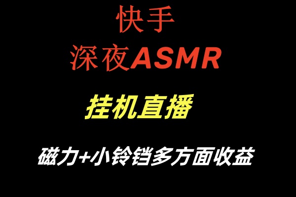 快手深夜ASMR挂机直播磁力+小铃铛多方面收益 - 严选资源大全 - 严选资源大全