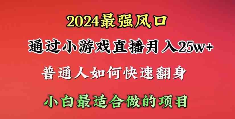 （10020期）2024年最强风口，通过小游戏直播月入25w+单日收益5000+小白最适合做的项目 - 严选资源大全 - 严选资源大全