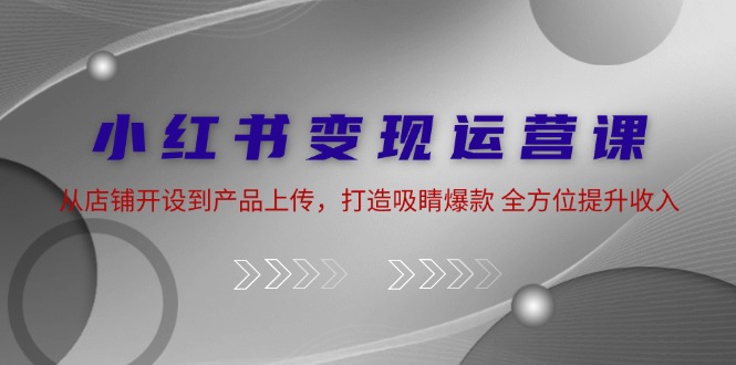 小红书变现运营课：从店铺开设到产品上传，打造吸睛爆款 全方位提升收入 - 严选资源大全 - 严选资源大全