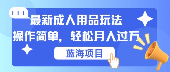 最新成人用品项目玩法，操作简单，蓝海项目轻松月入过万 - 严选资源大全 - 严选资源大全