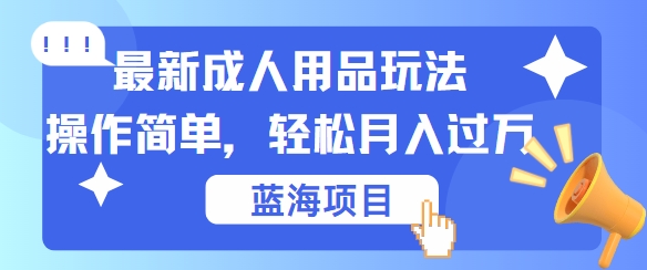 最新成人用品项目玩法，操作简单，动动手，轻松日入几张【揭秘】 - 严选资源大全 - 严选资源大全