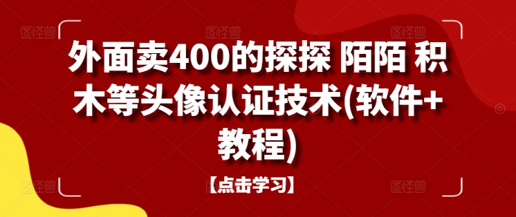 外面卖400的探探 陌陌 积木等头像认证技术(软件+教程) - 严选资源大全 - 严选资源大全