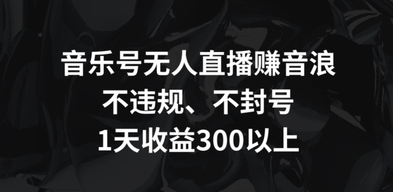 音乐号无人直播赚音浪，不违规、不封号，1天收益300+ - 严选资源大全 - 严选资源大全