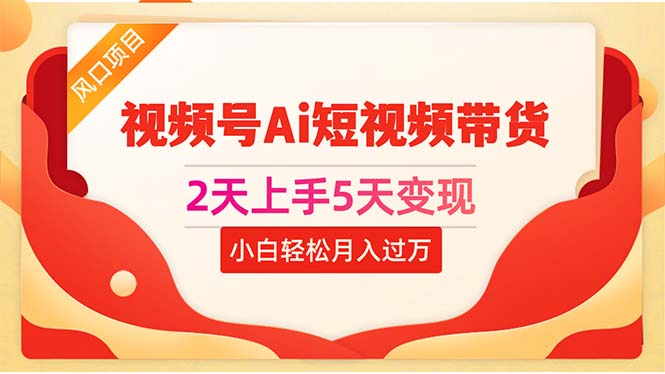 （10807期）2天上手5天变现视频号Ai短视频带货0粉丝0基础小白轻松月入过万 - 严选资源大全 - 严选资源大全