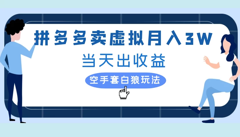 拼多多虚拟项目，单人月入3W+，实操落地项目 - 严选资源大全 - 严选资源大全