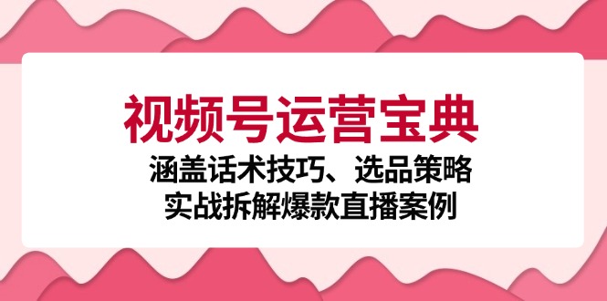 （12808期）视频号运营宝典：涵盖话术技巧、选品策略、实战拆解爆款直播案例 - 严选资源大全 - 严选资源大全