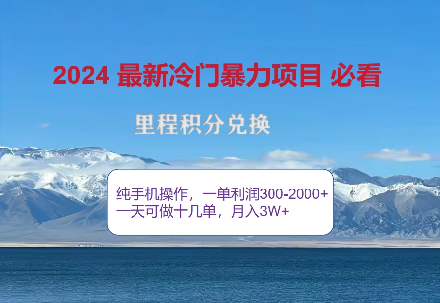 （12856期）2024惊爆冷门暴利！出行高峰来袭，里程积分，高爆发期，一单300+—2000… - 严选资源大全 - 严选资源大全