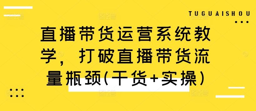 直播带货运营系统教学，打破直播带货流量瓶颈(干货+实操) - 严选资源大全 - 严选资源大全