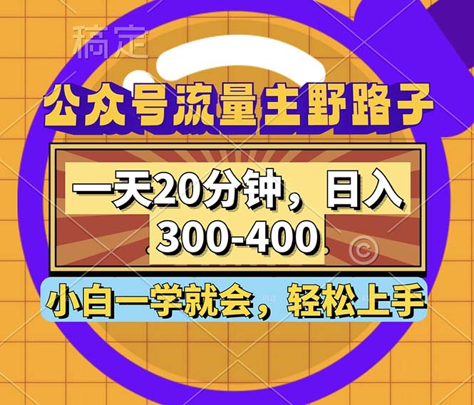 （12866期）公众号流量主野路子玩法，一天20分钟，日入300~400，小白一学就会 - 严选资源大全 - 严选资源大全