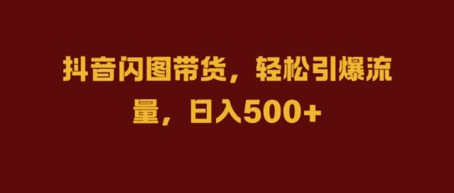 抖音闪图带货，轻松引爆流量，日入几张【揭秘】 - 严选资源大全 - 严选资源大全