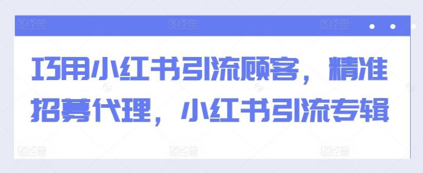 巧用小红书引流顾客，精准招募代理，小红书引流专辑 - 严选资源大全 - 严选资源大全