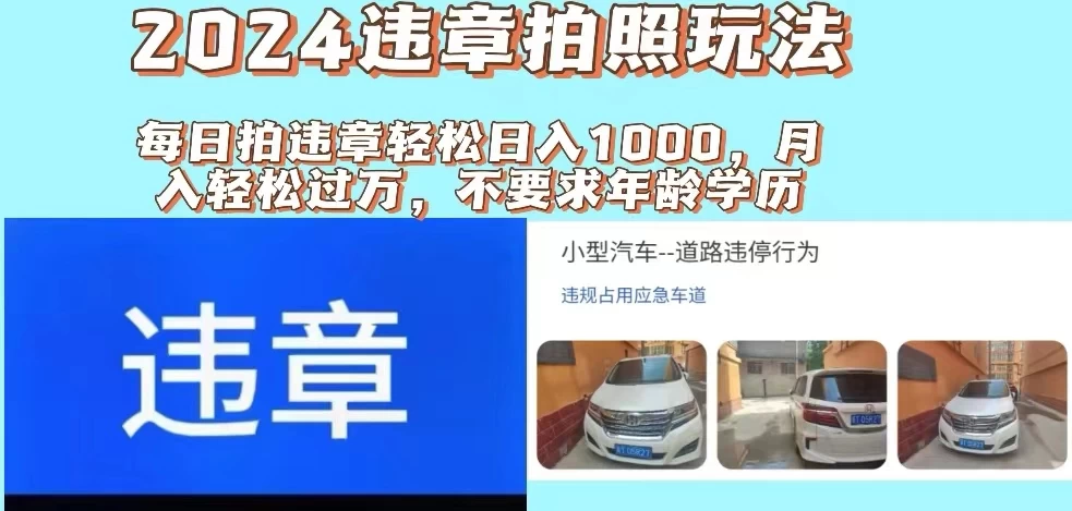 2024违章拍照新玩法，推广躺赚+拍照赚钱双模式，日入1000+ - 严选资源大全 - 严选资源大全