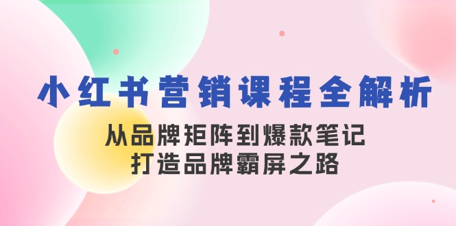 （13017期）小红书营销课程全解析，从品牌矩阵到爆款笔记，打造品牌霸屏之路 - 严选资源大全 - 严选资源大全