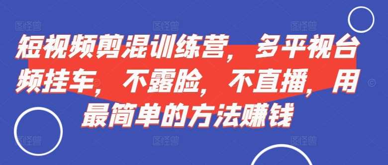 短视频‮剪混‬训练营，多平‮视台‬频挂车，不露脸，不直播，用最简单的方法赚钱 - 严选资源大全 - 严选资源大全