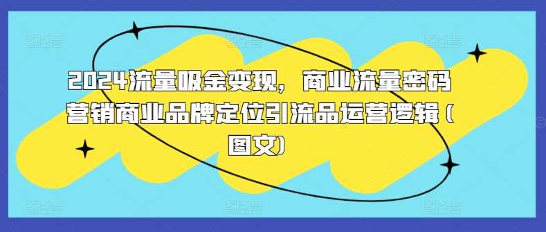 2024流量吸金变现，商业流量密码营销商业品牌定位引流品运营逻辑(图文) - 严选资源大全 - 严选资源大全