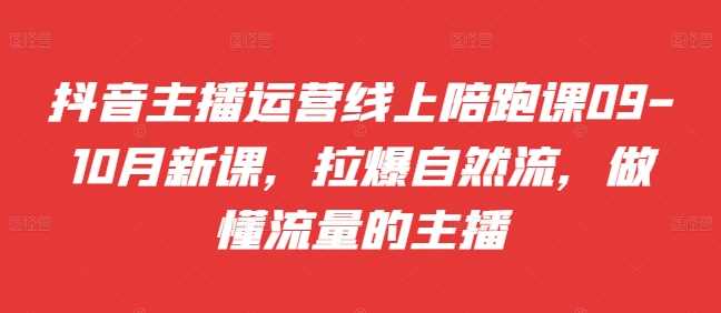 抖音主播运营线上陪跑课09-10月新课，拉爆自然流，做懂流量的主播 - 严选资源大全 - 严选资源大全