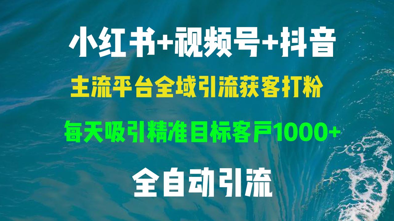 （13104期）小红书，视频号，抖音主流平台全域引流获客打粉，每天吸引精准目标客户… - 严选资源大全 - 严选资源大全