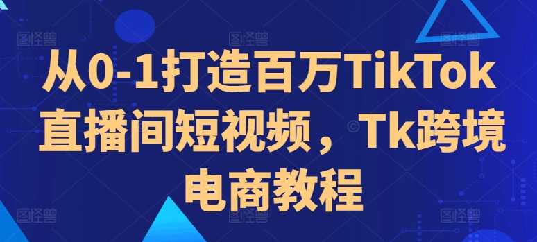 从0-1打造百万TikTok直播间短视频，Tk跨境电商教程 - 严选资源大全 - 严选资源大全