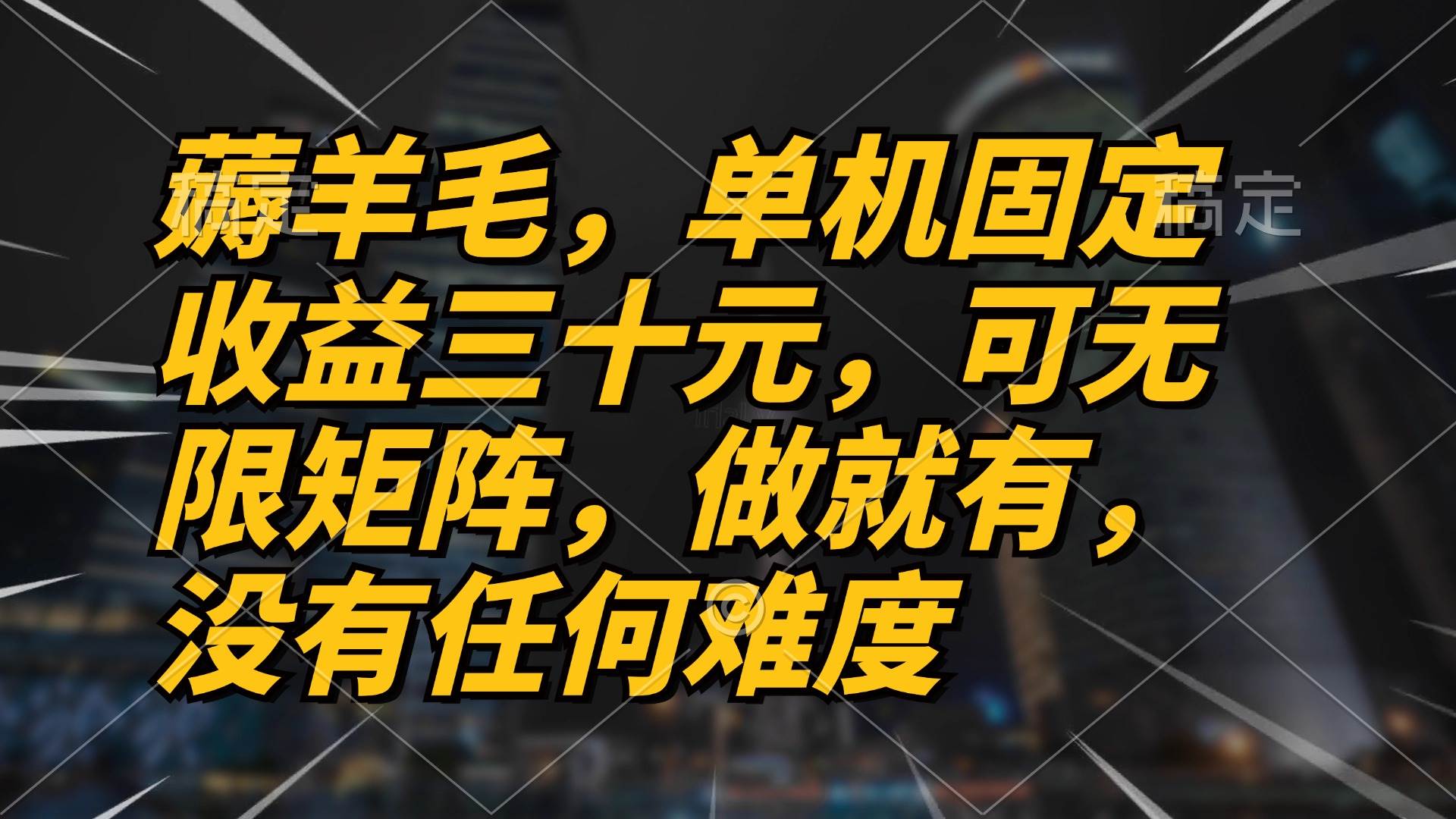 （13162期）薅羊毛项目，单机三十元，做就有，可无限矩阵 无任何难度 - 严选资源大全 - 严选资源大全