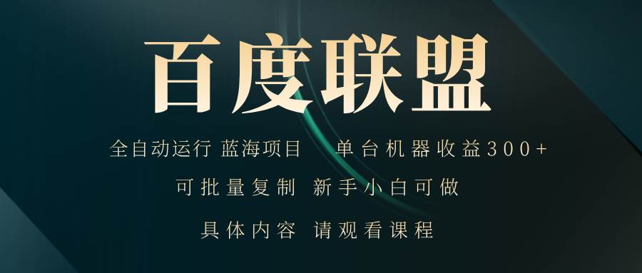 （13181期）百度联盟自动运行 运行稳定 单机300+ - 严选资源大全 - 严选资源大全