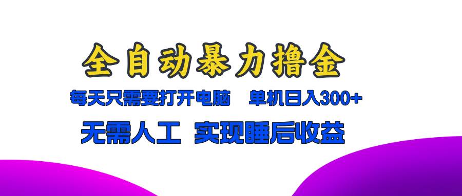 （13186期）全自动暴力撸金，只需要打开电脑，单机日入300+无需人工，实现睡后收益 - 严选资源大全 - 严选资源大全