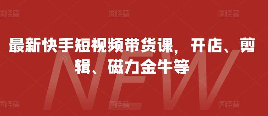 最新快手短视频带货课，开店、剪辑、磁力金牛等 - 严选资源大全 - 严选资源大全