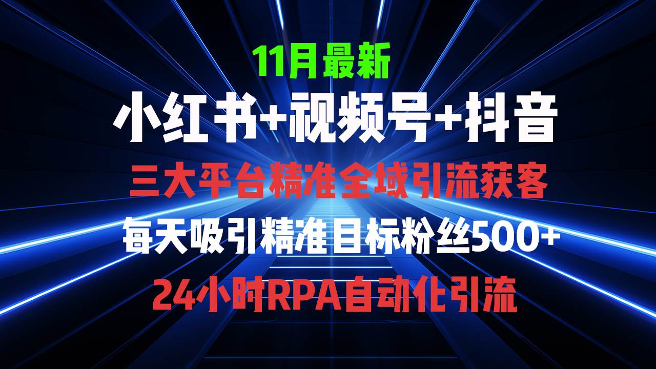 （13259期）全域多平台引流私域打法，小红书，视频号，抖音全自动获客，截流自… - 严选资源大全 - 严选资源大全